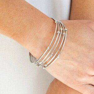 $5 for $25 ✨ Silver Multi‑Band Cuff Bracelet – Minimalist & Modern ✨